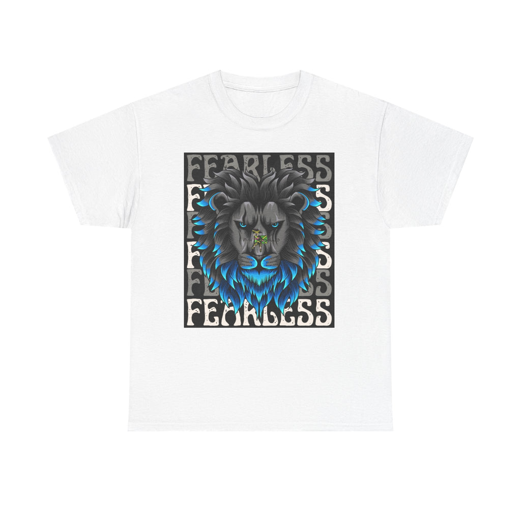 Fearless Lion Graphic Tee, Unisex Heavy Cotton Shirt, Motivational Apparel, Perfect Gift for Lion Lovers, Trendy Casual Wear