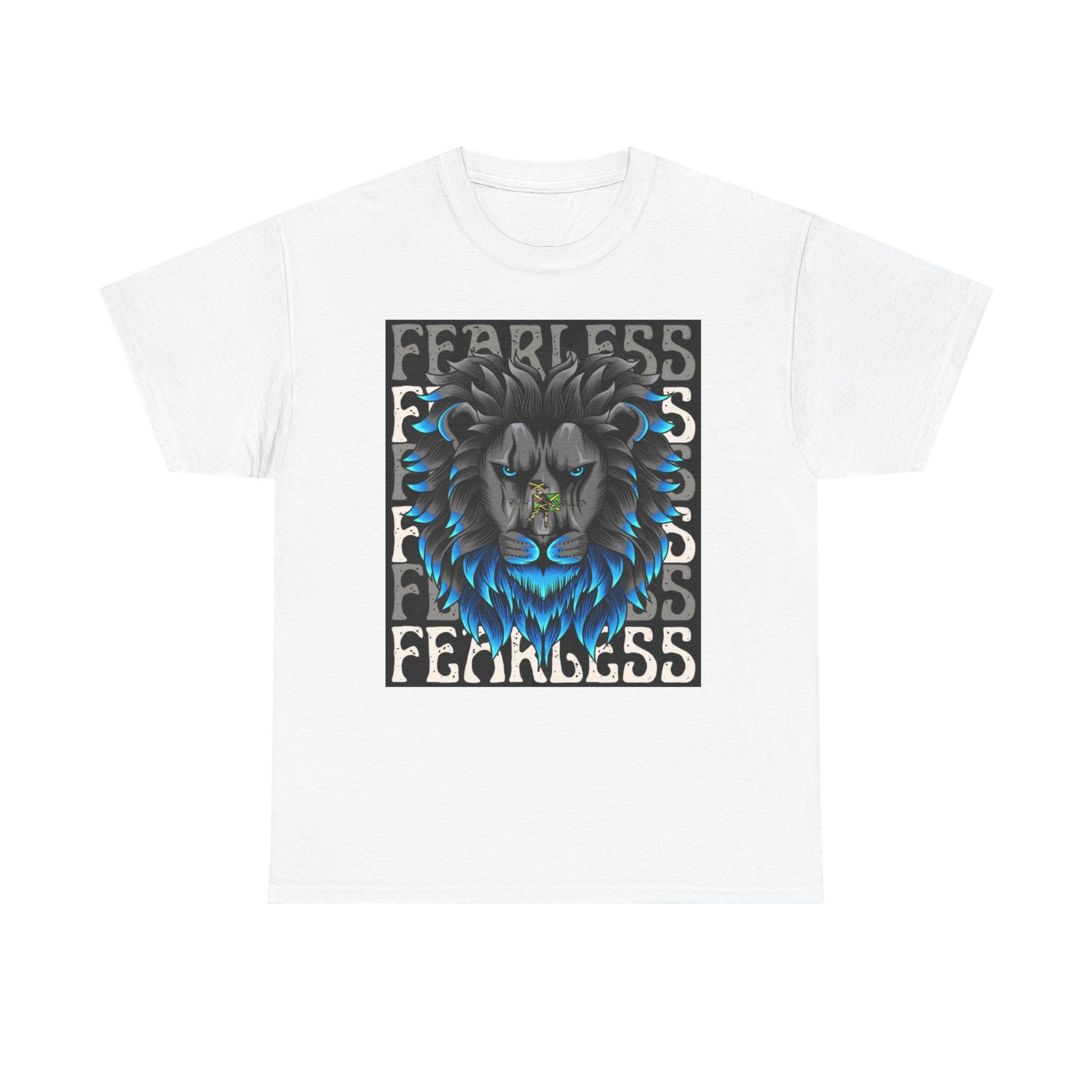 Fearless Lion Graphic Tee, Unisex Heavy Cotton Shirt, Motivational Apparel, Perfect Gift for Lion Lovers, Trendy Casual Wear