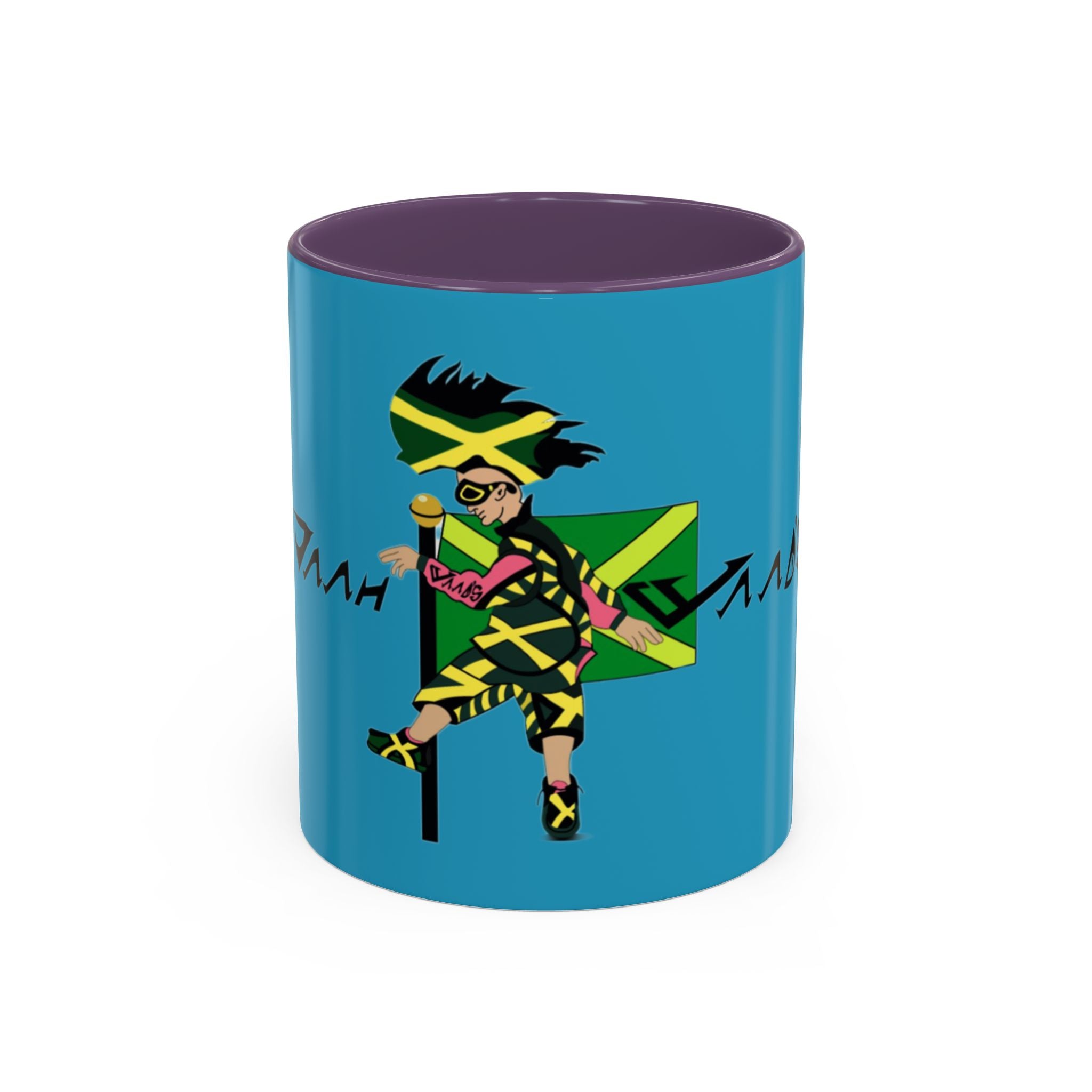 Jamaican Vibes Coffee Mug, Accent Mug, Unique Gift for Coffee Lovers, Cool Jamaican Art, Celebrate Culture, Black and Green Mug
