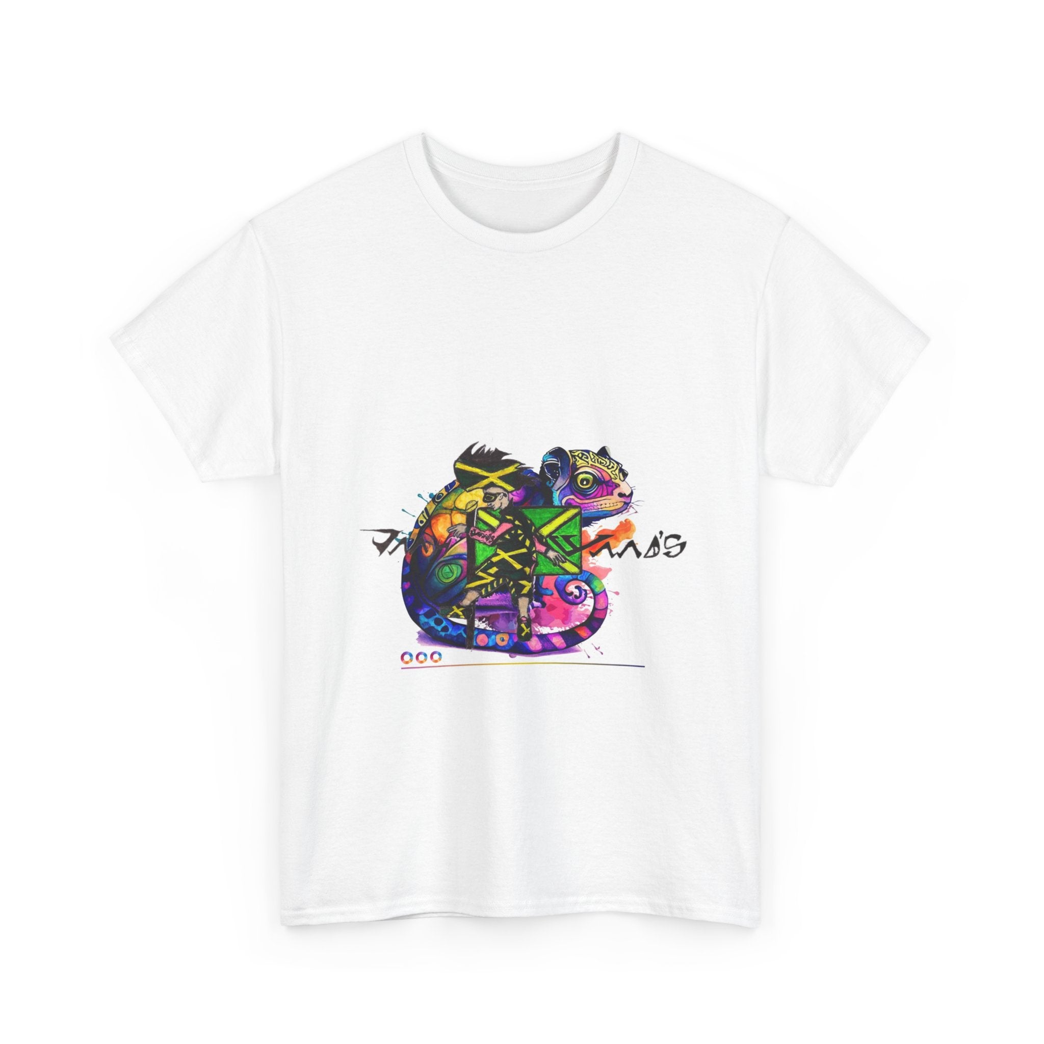 Colorful Dinosaur Graphic Tee for Fun-loving Individuals, Perfect for Casual Outings, Birthdays, Gifts, Festivals, Unisex Heavy Cotton Tee
