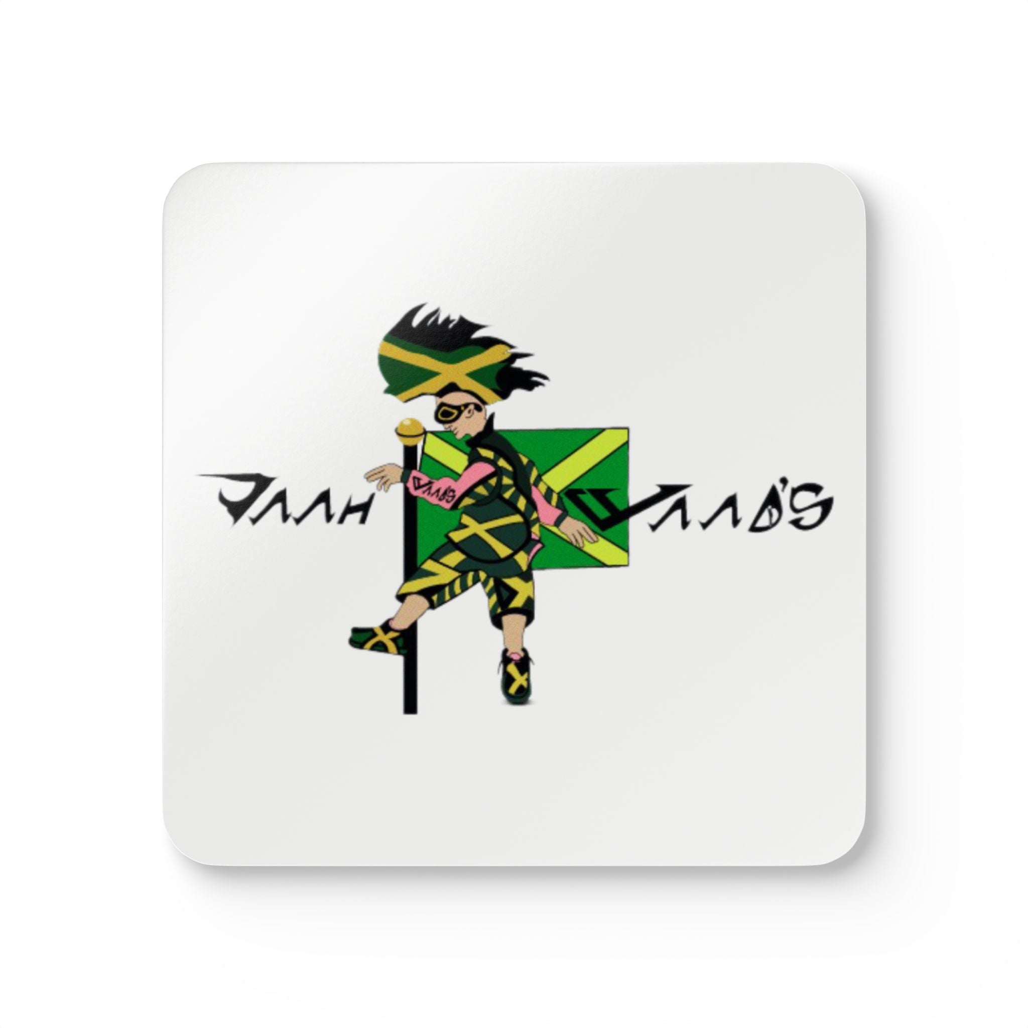 Rasta-Inspired Cork Coaster Set, Eco-Friendly Drinkware Decor, Jamaican Vibe Coasters, Home Bar Gift, Tropical Party Accessories