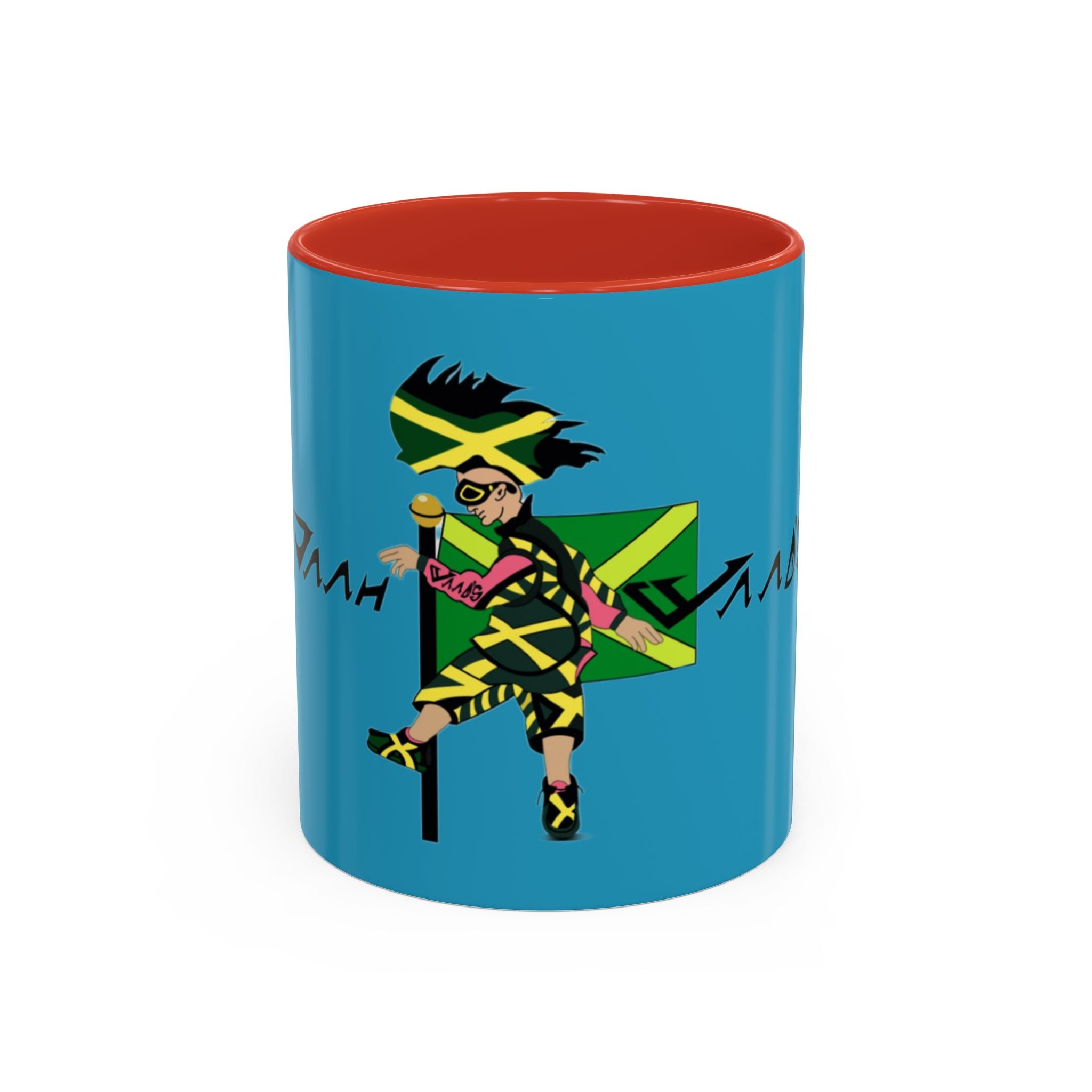 Jamaican Vibes Coffee Mug, Accent Mug, Unique Gift for Coffee Lovers, Cool Jamaican Art, Celebrate Culture, Black and Green Mug