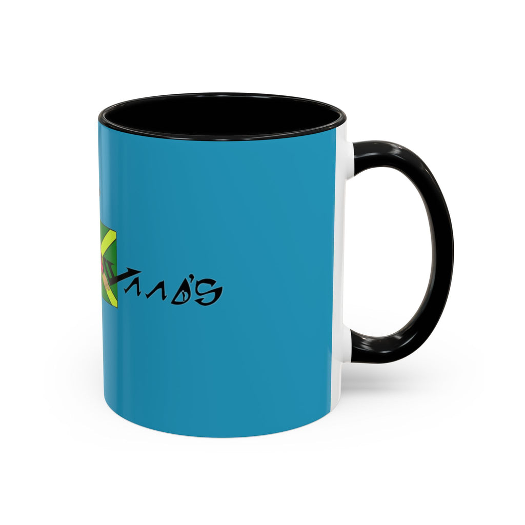 Jamaican Vibes Coffee Mug, Accent Mug, Unique Gift for Coffee Lovers, Cool Jamaican Art, Celebrate Culture, Black and Green Mug