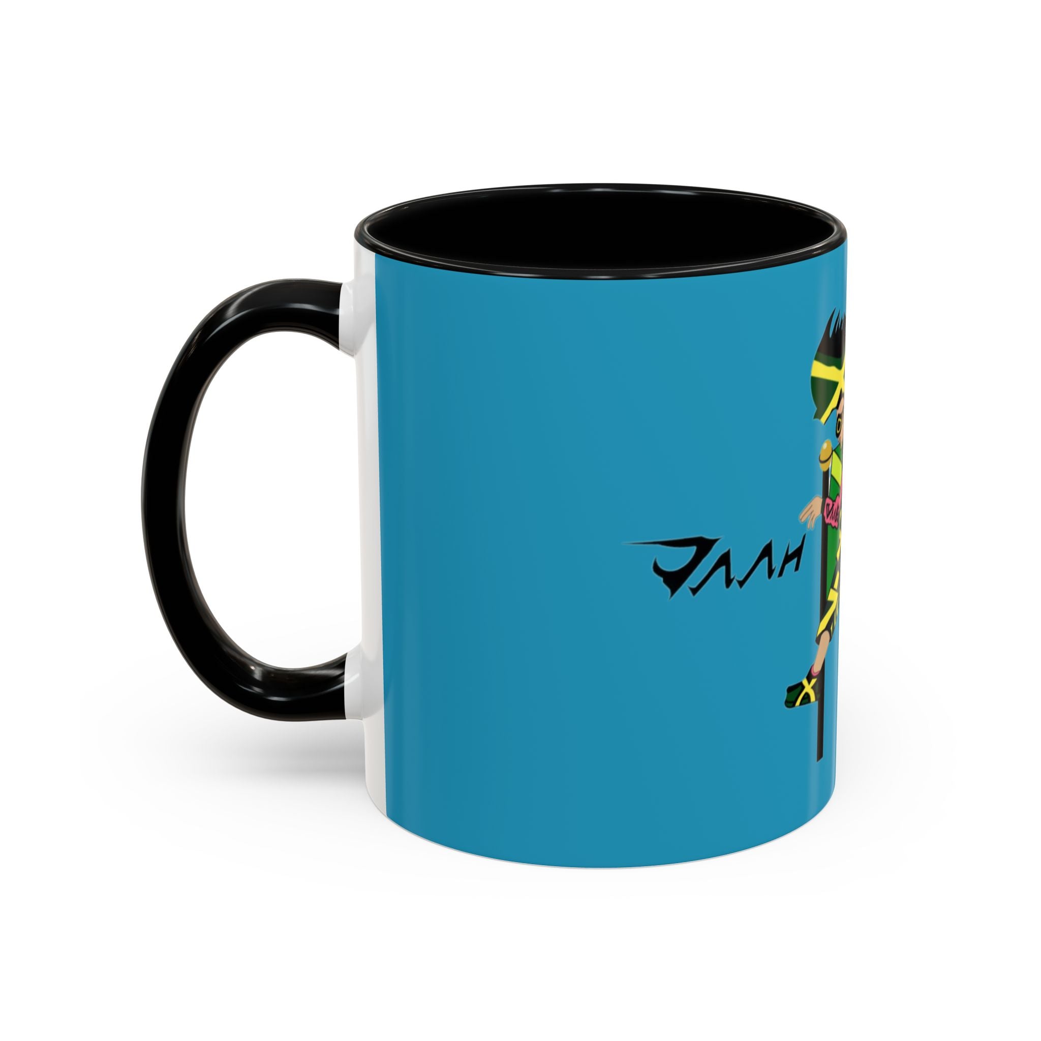 Jamaican Vibes Coffee Mug, Accent Mug, Unique Gift for Coffee Lovers, Cool Jamaican Art, Celebrate Culture, Black and Green Mug