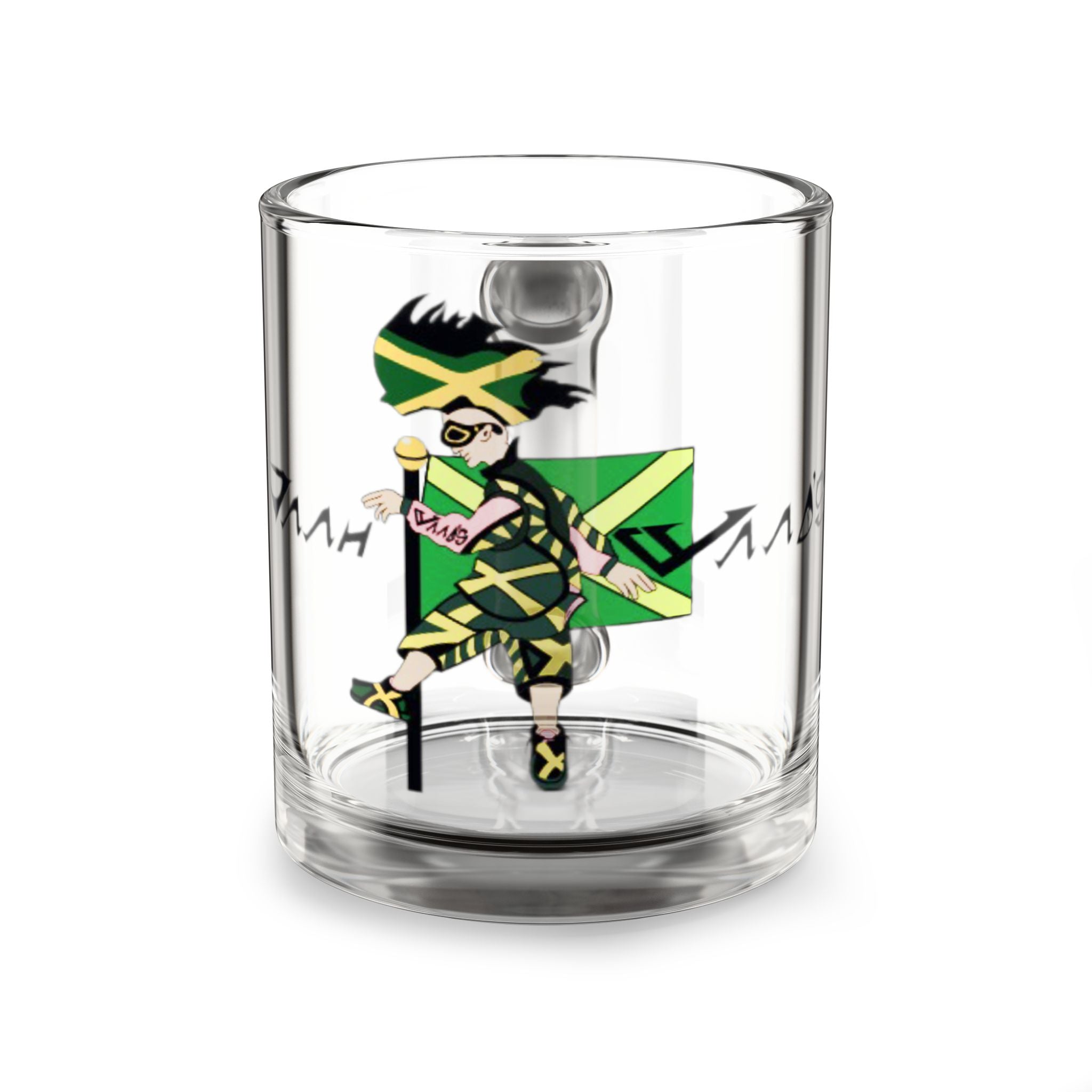 Jamaican Flag Glass Mug, 10oz | Unique Gift for Coffee Lovers, Creative Drinkware for Birthdays, Celebrations, and Special Occasions