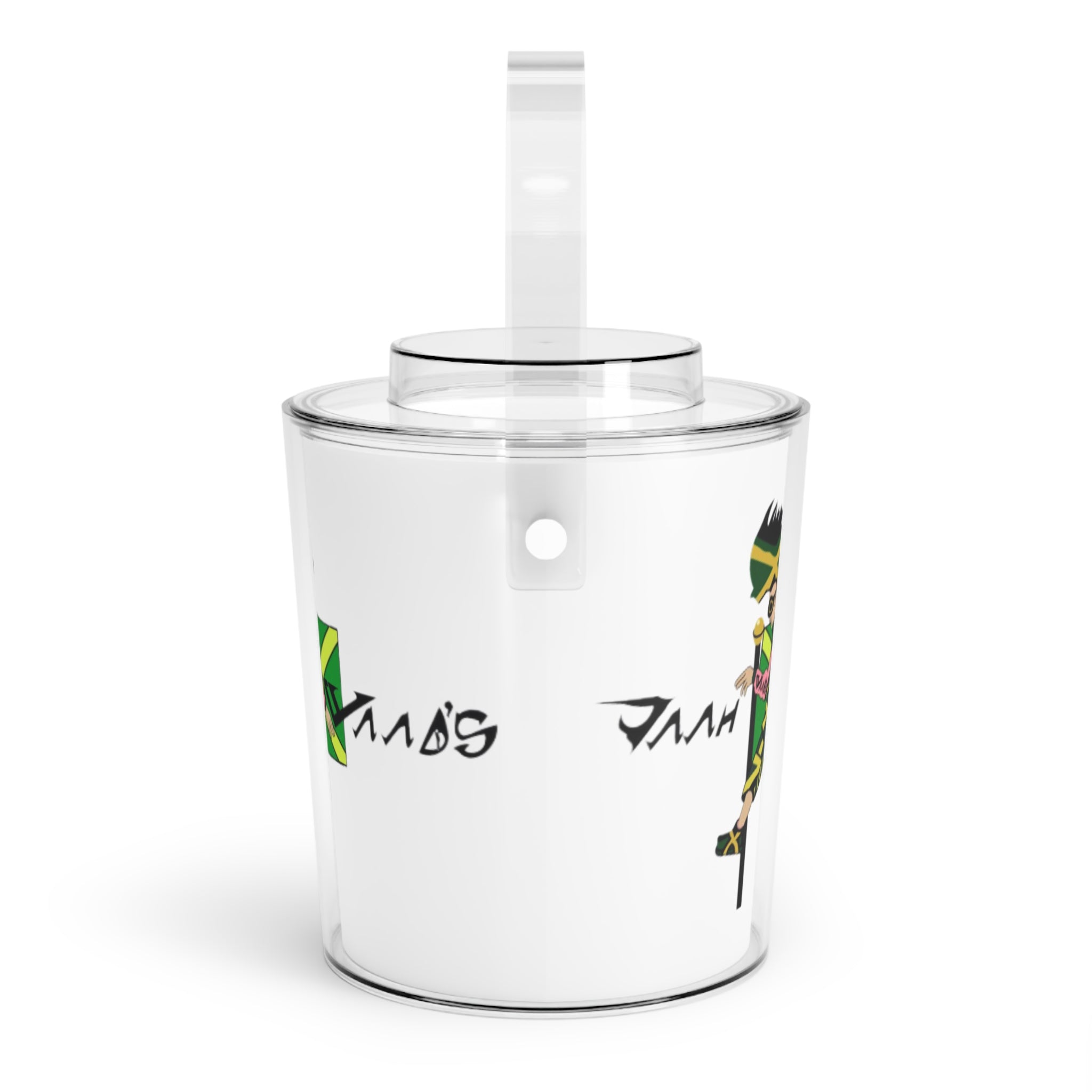 Vibrant Ice Bucket with Tongs - Jamaican Style, Party Cooler, Summer Essential, Barbecue Accessory, Unique Gift, Celebration Decor