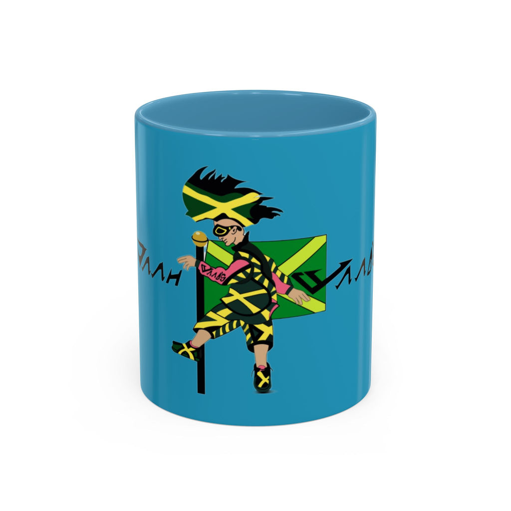 Jamaican Vibes Coffee Mug, Accent Mug, Unique Gift for Coffee Lovers, Cool Jamaican Art, Celebrate Culture, Black and Green Mug