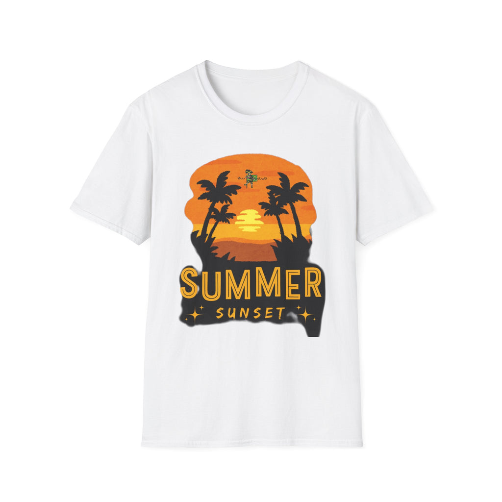 Summer Sunset Unisex Softstyle T-Shirt | Beach Tee, Vacation Shirt, Casual Wear, Gift for Travelers, Summer Adventures