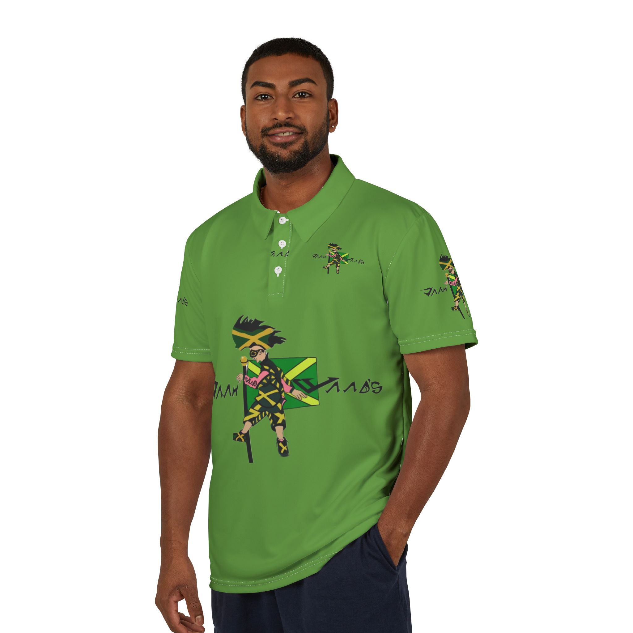 Slime Green Polo Style Pullover