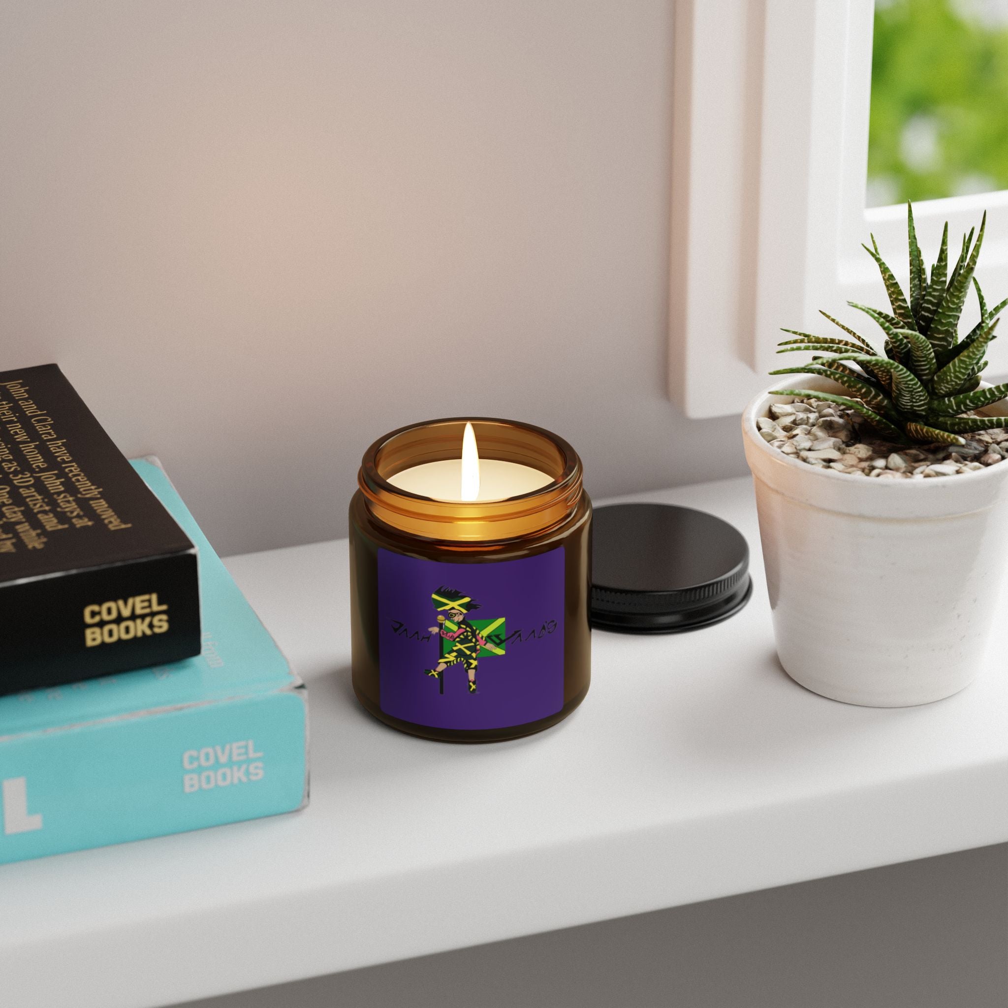 Scented Soy Candle with Vibrant Artwork, Eco-Friendly Home Decor, Gift for Relaxation, Aromatherapy and Celebrations