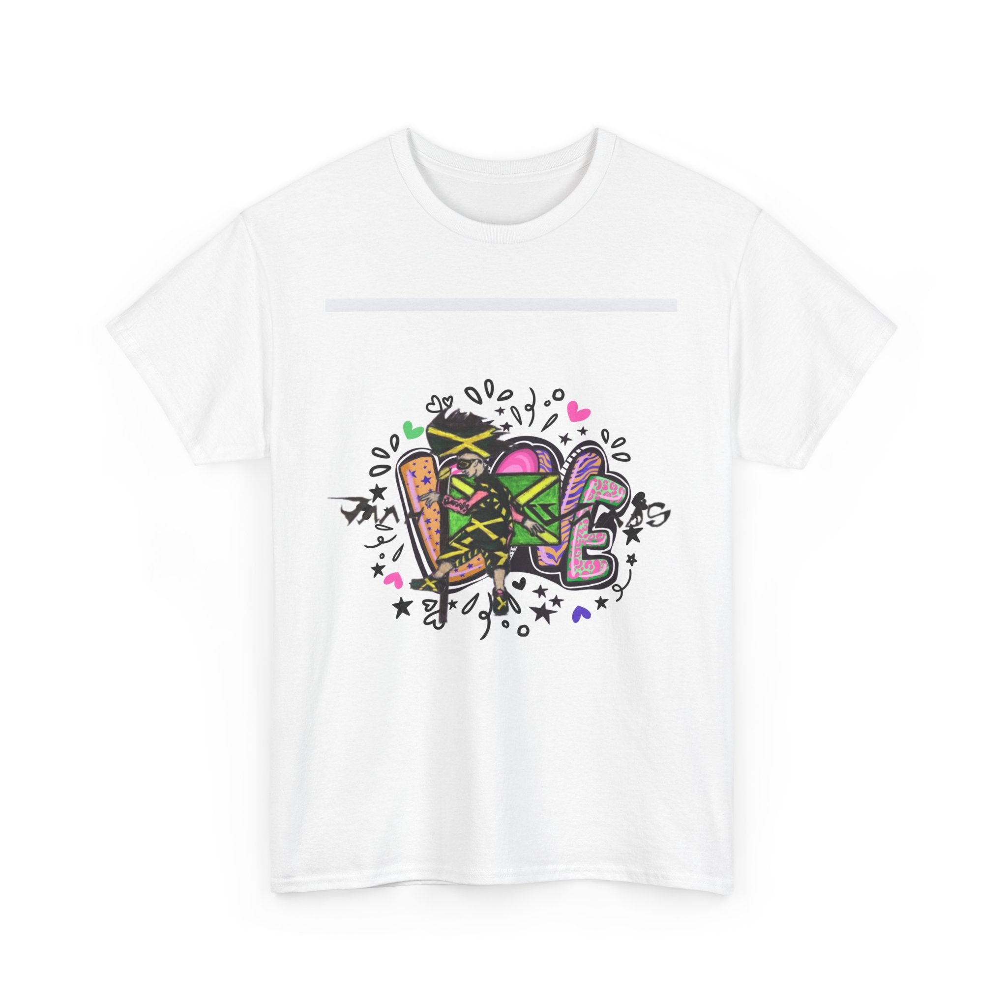 Colorful Graffiti Love Tee, Unisex Cotton T-Shirt, Streetwear Fashion, Gift for Friends, Celebrate Love, Trendy Graphic Tee