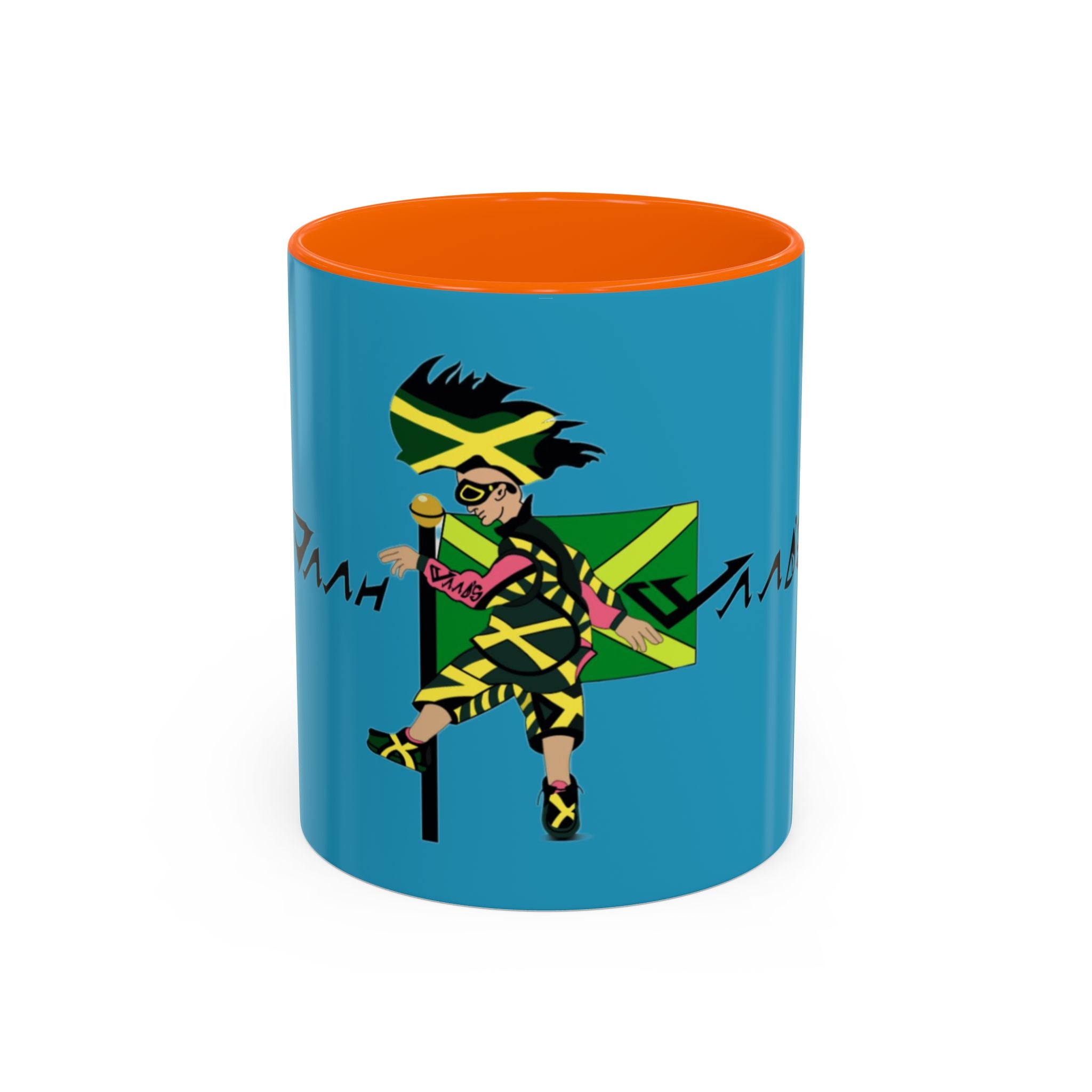 Jamaican Vibes Coffee Mug, Accent Mug, Unique Gift for Coffee Lovers, Cool Jamaican Art, Celebrate Culture, Black and Green Mug