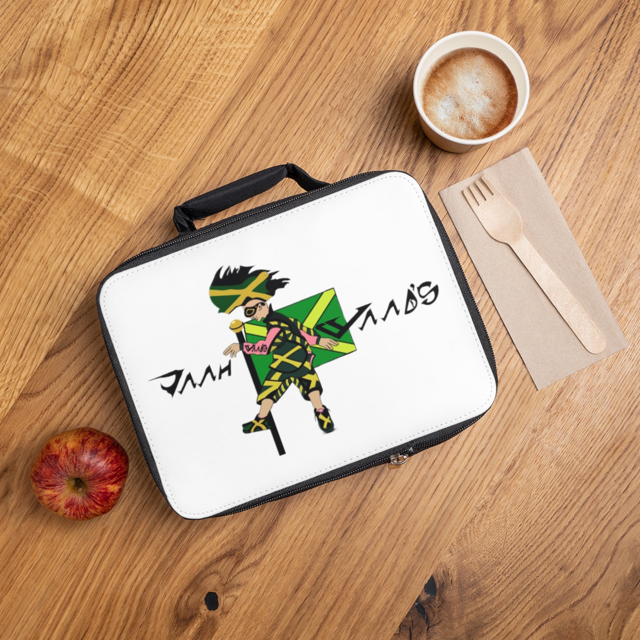 Vibrant Lunch Bag with Jamaican-Inspired Design, Eco-Friendly Tote, Perfect for Kids & Adults, Great for School, Picnics, Gifts, and Travel
