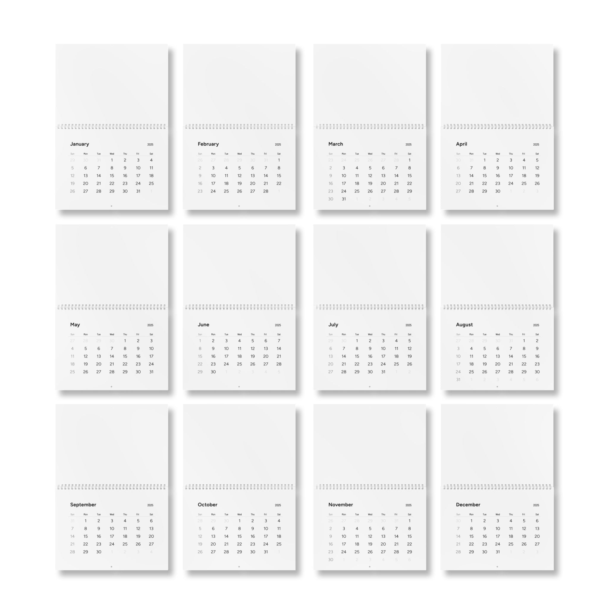 2025 Minimalist Wall Calendar | Yearly Planner, Timeless Design, Home Office Decor, Gift for Organizers, Stylish Wall Art