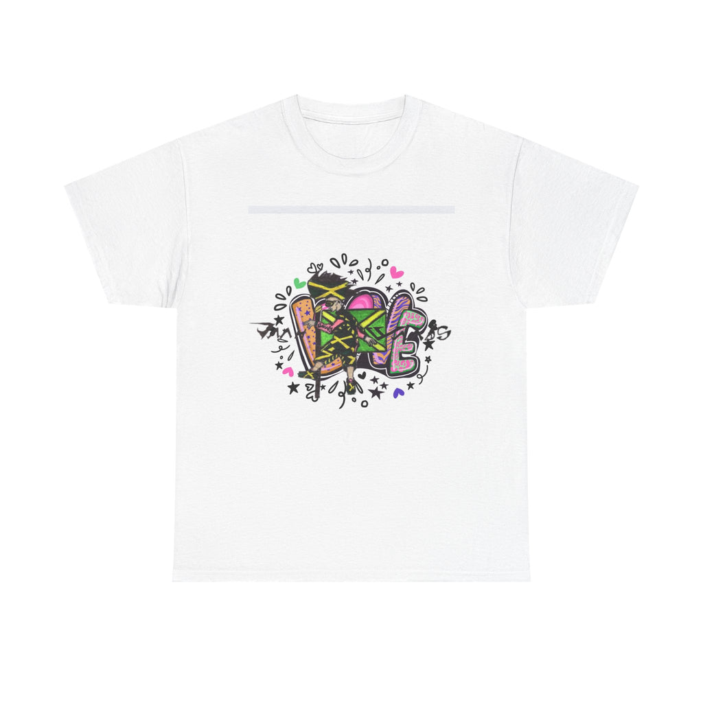 Colorful Graffiti Love Tee, Unisex Cotton T-Shirt, Streetwear Fashion, Gift for Friends, Celebrate Love, Trendy Graphic Tee