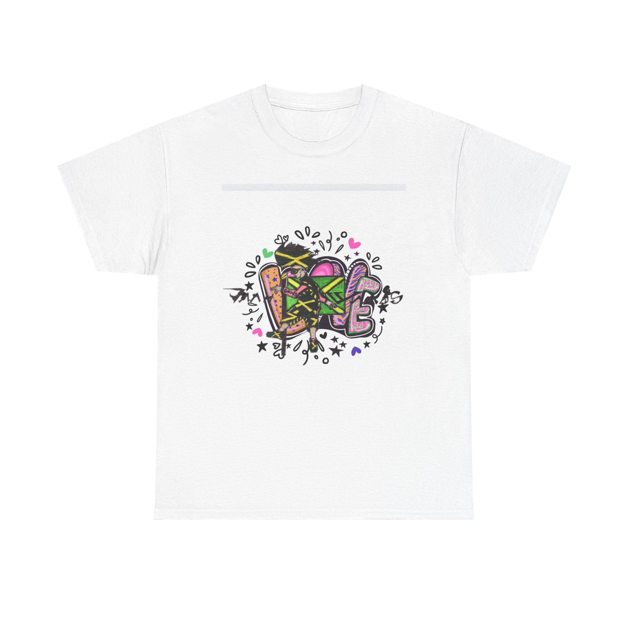 Colorful Graffiti Love Tee, Unisex Cotton T-Shirt, Streetwear Fashion, Gift for Friends, Celebrate Love, Trendy Graphic Tee