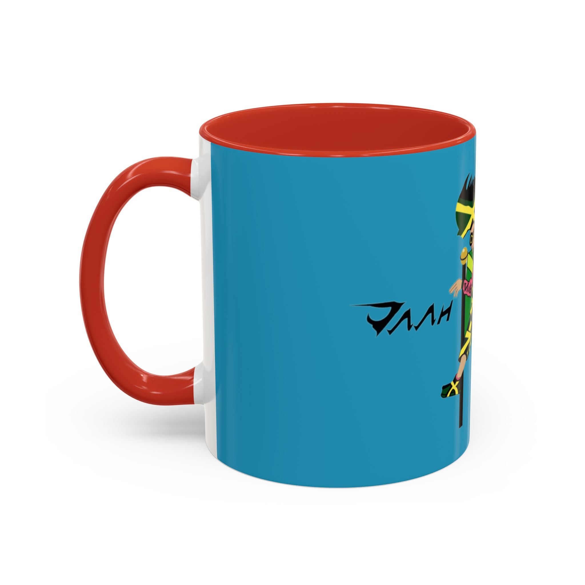 Jamaican Vibes Coffee Mug, Accent Mug, Unique Gift for Coffee Lovers, Cool Jamaican Art, Celebrate Culture, Black and Green Mug