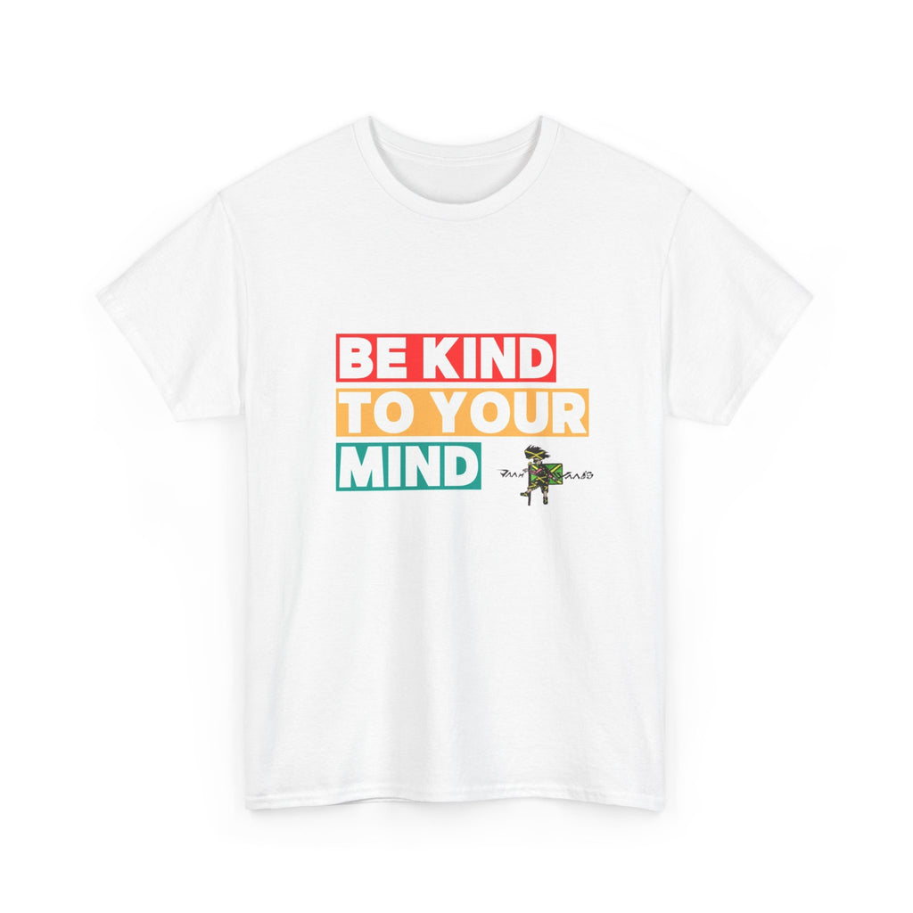 Unisex Heavy Cotton Tee - 'Be Kind to Your Mind' Funny Graphic Tee, Gift for Mental Health Awareness, Casual Wear, Positive Vibes, [...]