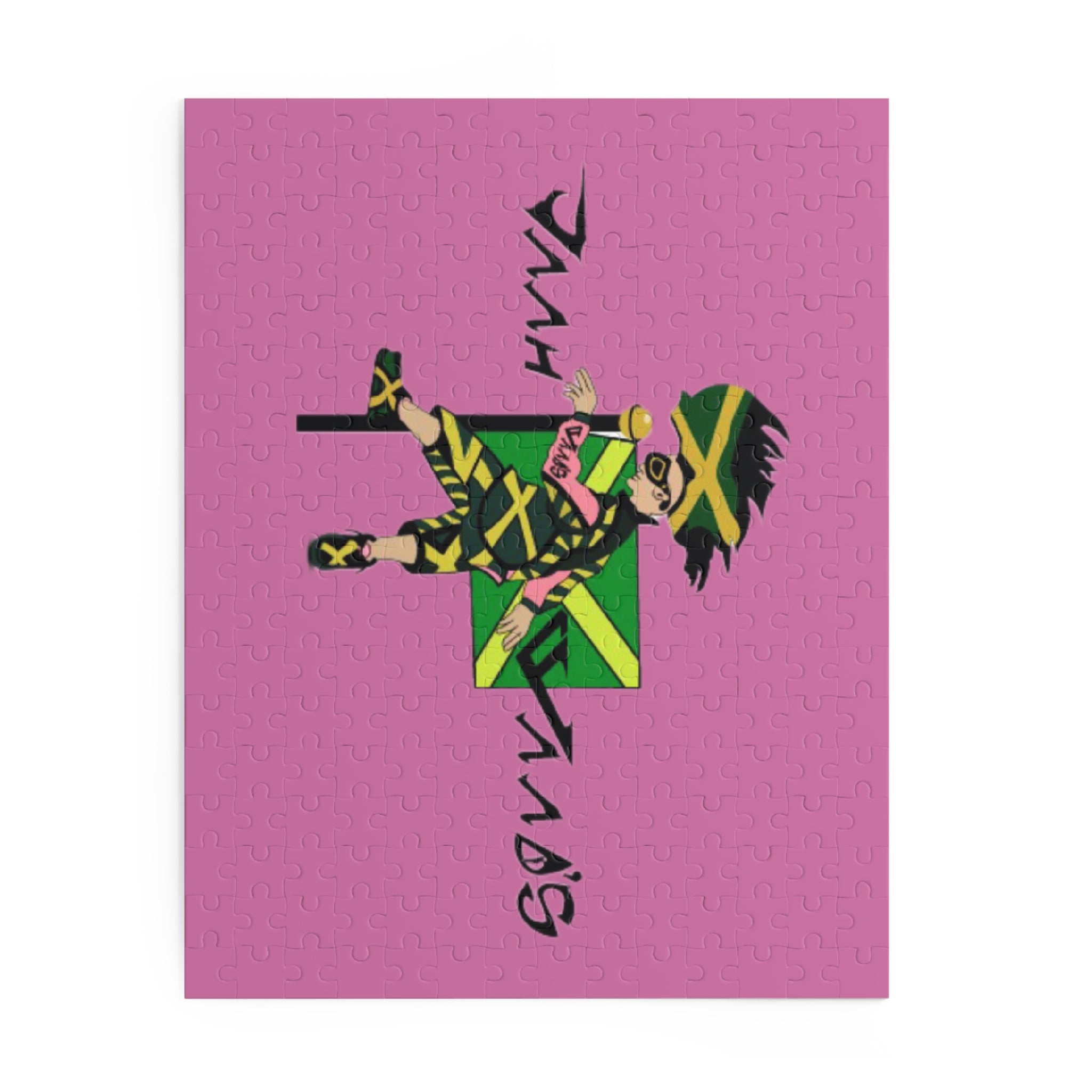 Vibrant Puzzle Art with Jamaican Vibe, 120/252/500-Piece Jigsaw for Family Fun, Unique Gift, Home Decor, Game Night