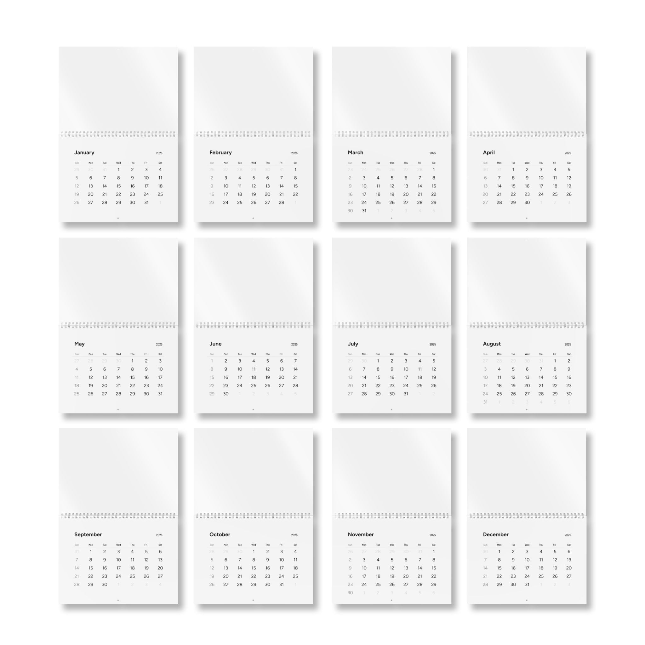 2025 Minimalist Wall Calendar | Yearly Planner, Timeless Design, Home Office Decor, Gift for Organizers, Stylish Wall Art