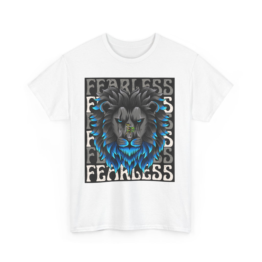 Fearless Lion Graphic Tee, Unisex Heavy Cotton Shirt, Motivational Apparel, Perfect Gift for Lion Lovers, Trendy Casual Wear