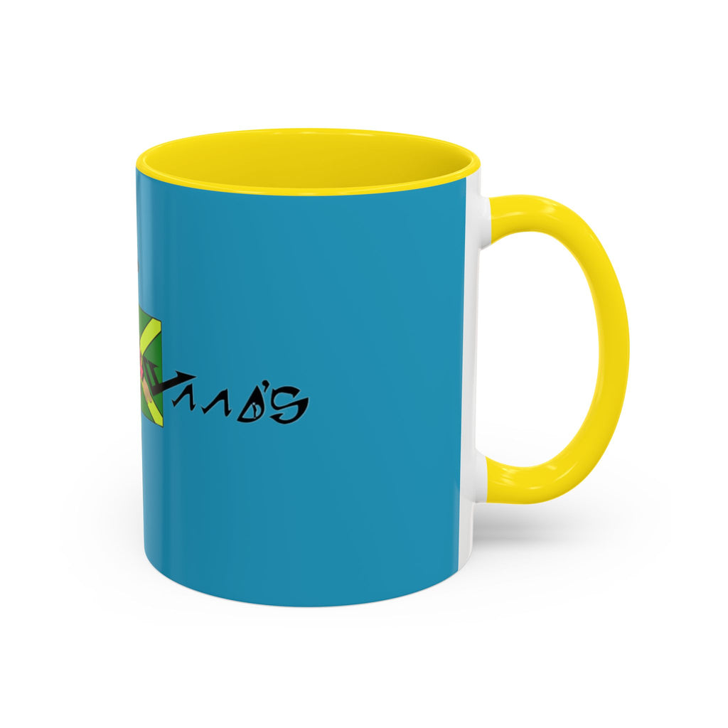 Jamaican Vibes Coffee Mug, Accent Mug, Unique Gift for Coffee Lovers, Cool Jamaican Art, Celebrate Culture, Black and Green Mug