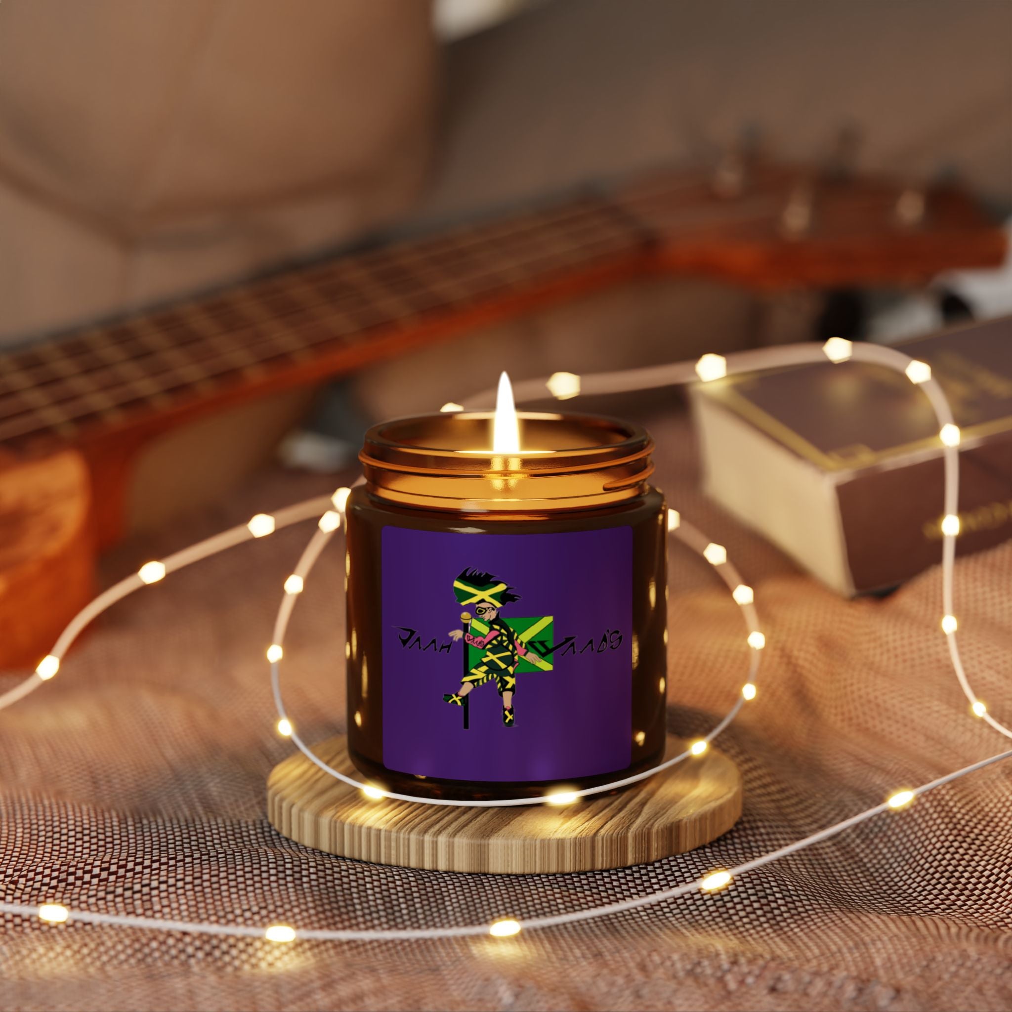 Scented Soy Candle with Vibrant Artwork, Eco-Friendly Home Decor, Gift for Relaxation, Aromatherapy and Celebrations