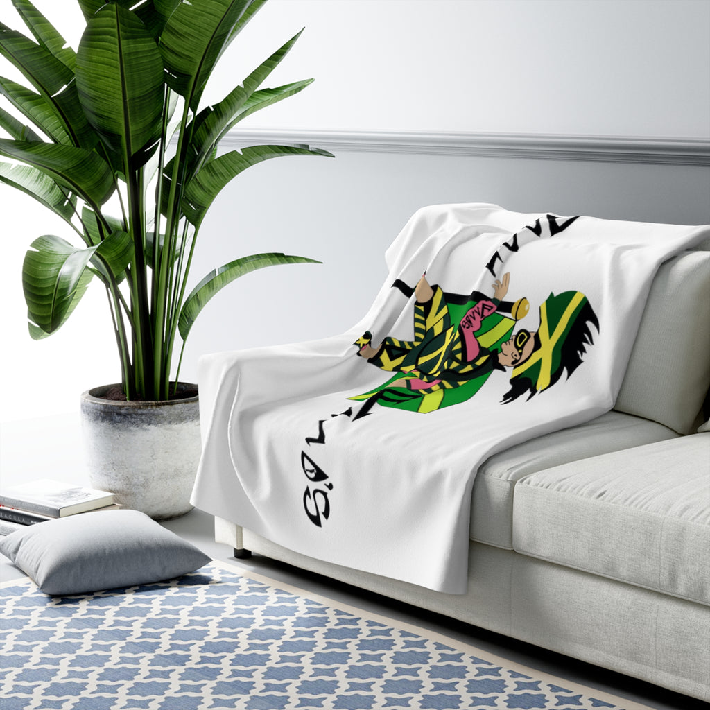 Cozy Sherpa Throw Blanket with Unique Illustration, Perfect for Home Decor, Gift for Friends, Cozy Nights, Festivals, and More