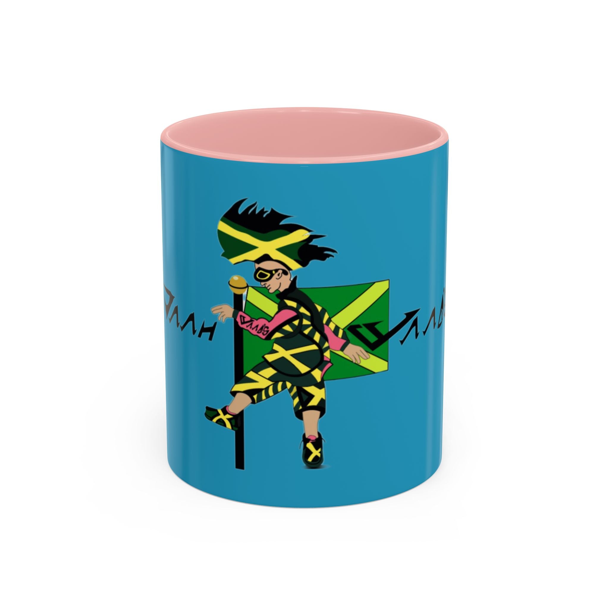 Jamaican Vibes Coffee Mug, Accent Mug, Unique Gift for Coffee Lovers, Cool Jamaican Art, Celebrate Culture, Black and Green Mug