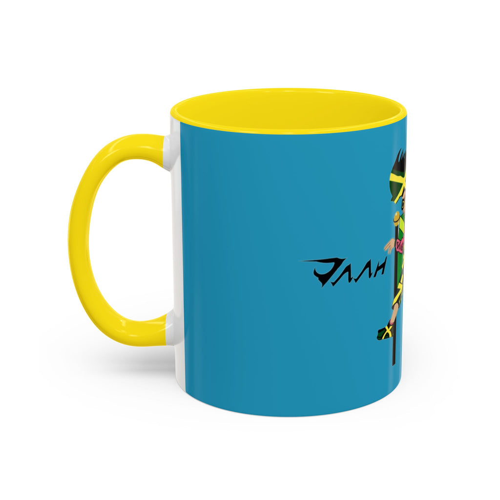 Jamaican Vibes Coffee Mug, Accent Mug, Unique Gift for Coffee Lovers, Cool Jamaican Art, Celebrate Culture, Black and Green Mug