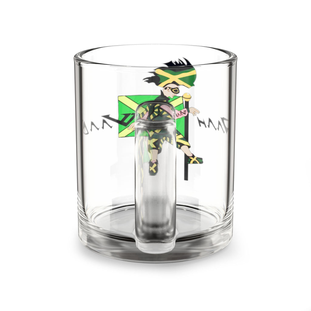 Jamaican Flag Glass Mug, 10oz | Unique Gift for Coffee Lovers, Creative Drinkware for Birthdays, Celebrations, and Special Occasions