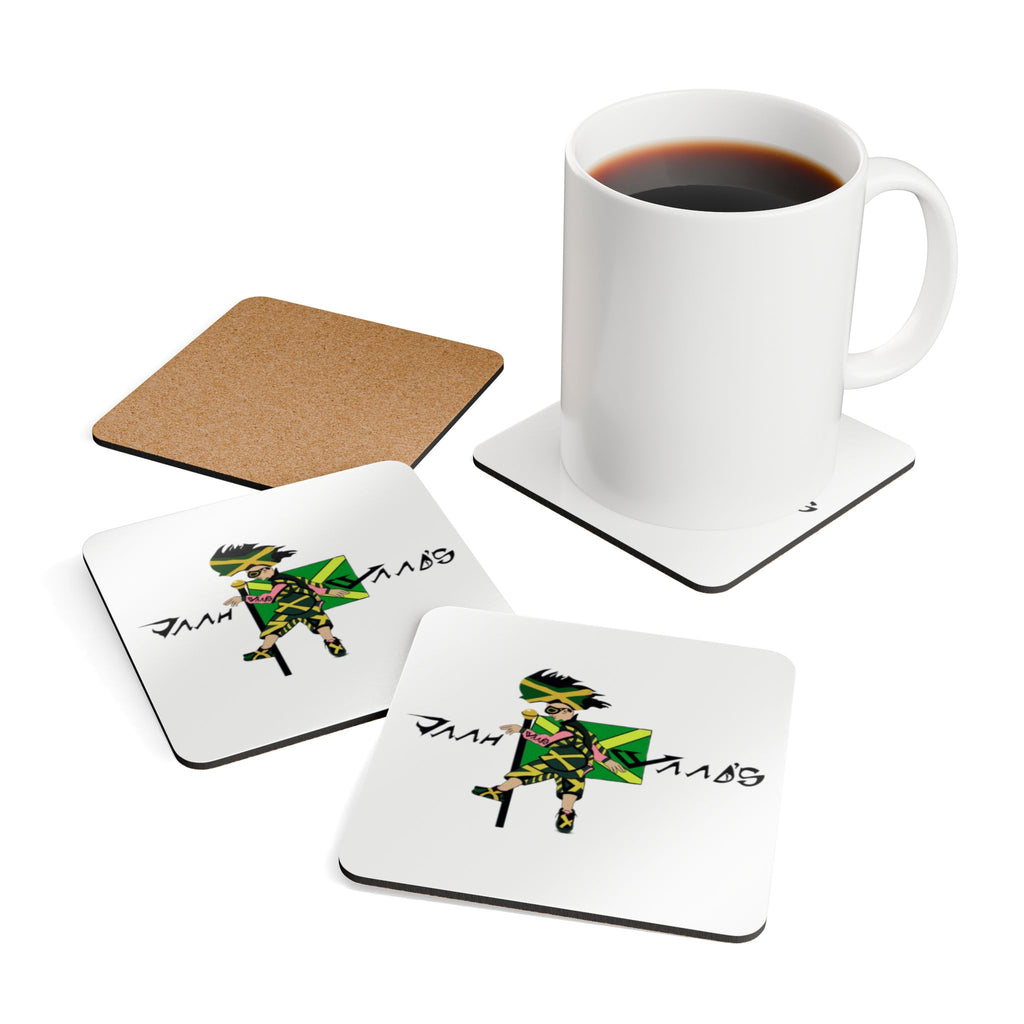 Rasta-Inspired Cork Coaster Set, Eco-Friendly Drinkware Decor, Jamaican Vibe Coasters, Home Bar Gift, Tropical Party Accessories