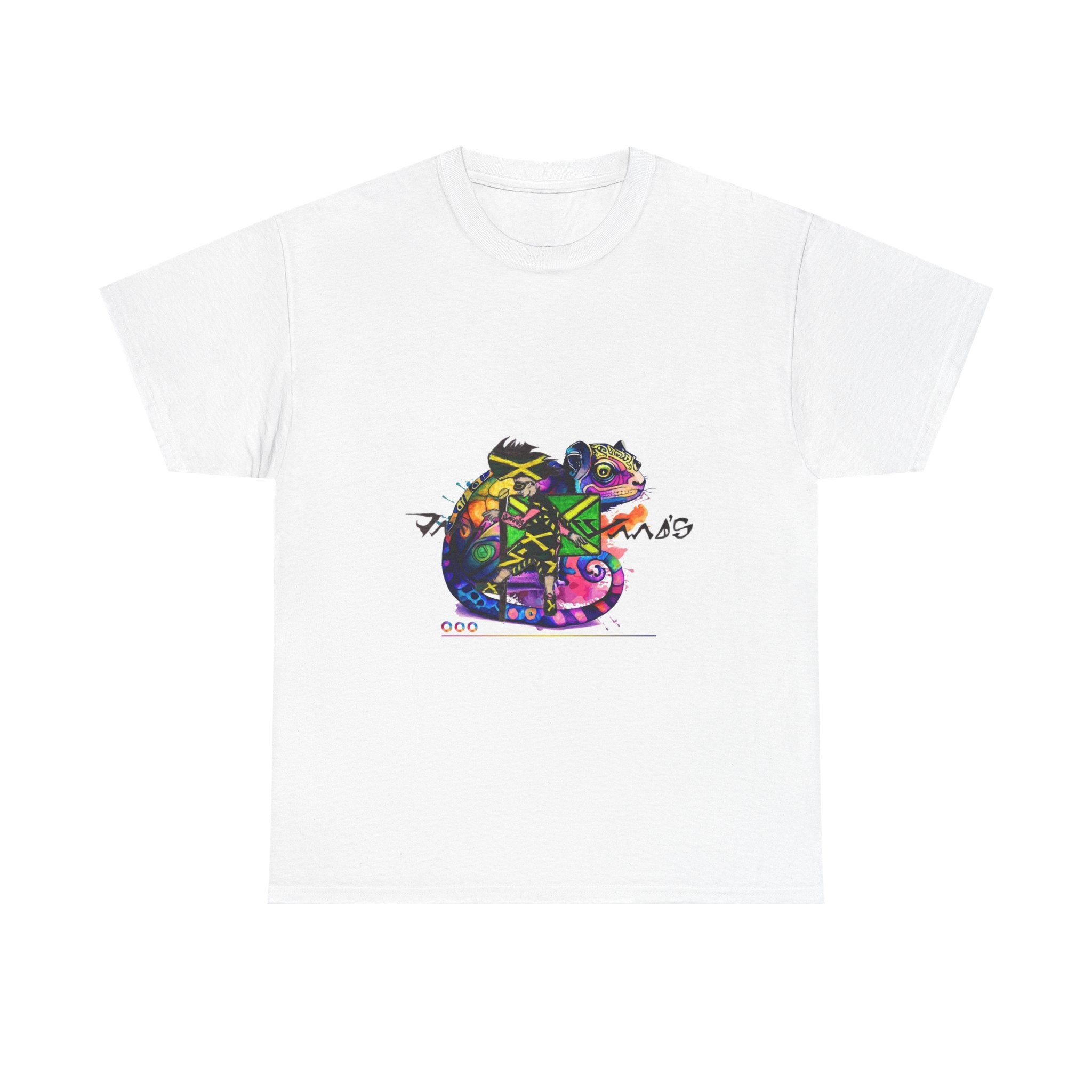 Colorful Dinosaur Graphic Tee for Fun-loving Individuals, Perfect for Casual Outings, Birthdays, Gifts, Festivals, Unisex Heavy Cotton Tee