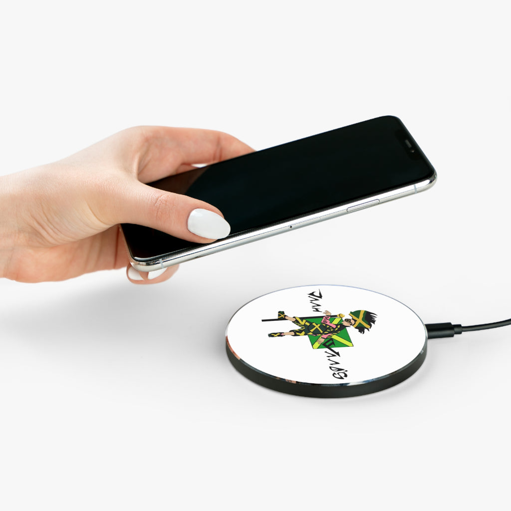 Wireless Charger with Jamaican Dancehall Vibes, Fast Charging Pad, Unique Tech Gift, Home Office Accessory, Festival Decor